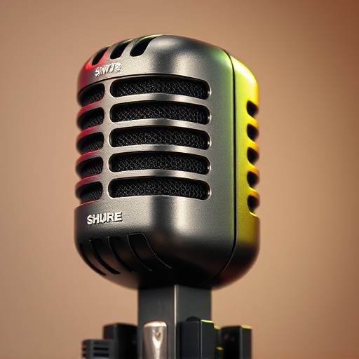 A Shure SM7B dynamic microphone.
